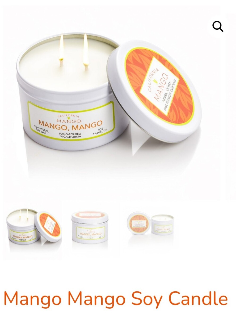 NEW California Mango Mango Soy Candle 8 oz Tin